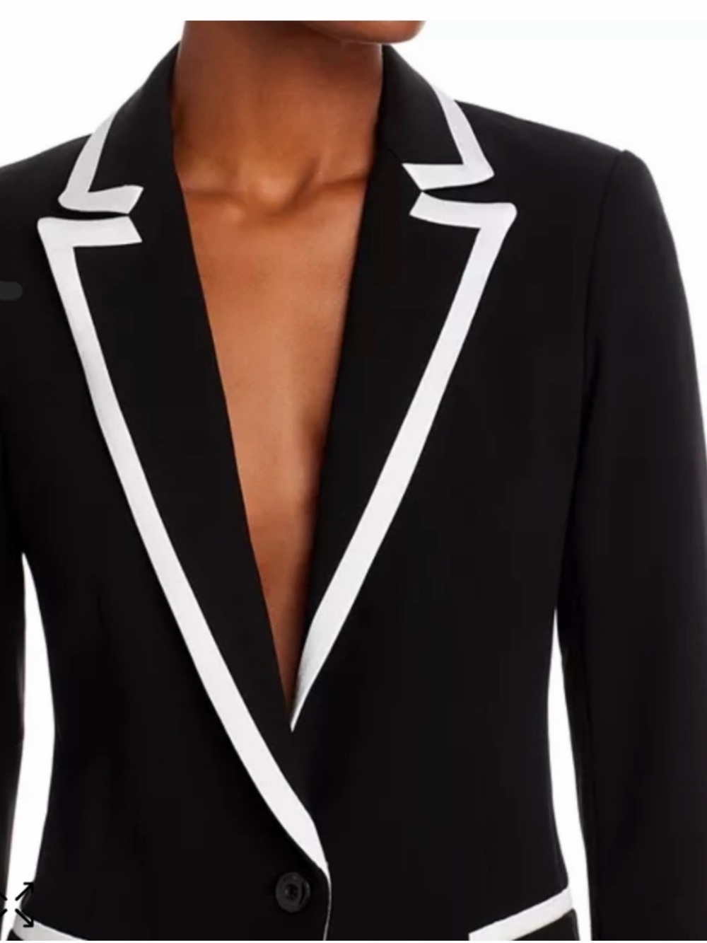 Alice & Olivia Gorgeous velvet black & white tuxedo blazer jacket fits XS/S